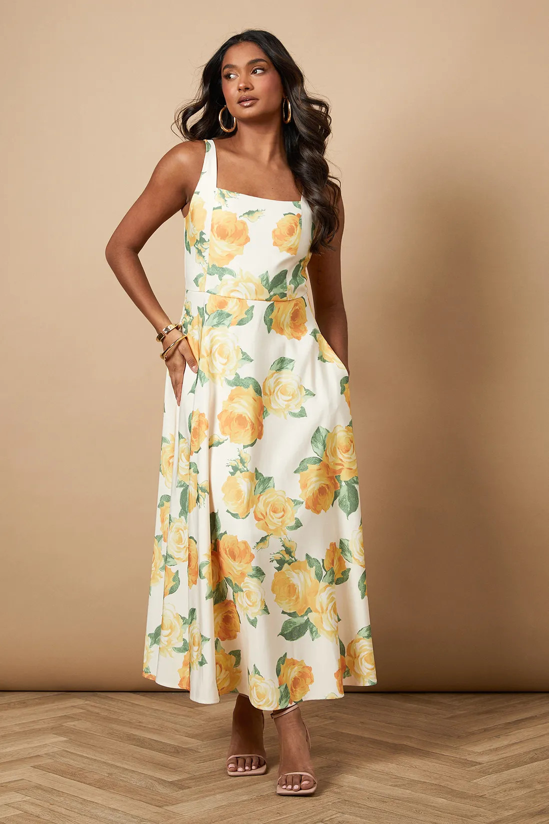 Dresses | Floral Square Neck Maxi Dress | Oasis | Debenhams UK