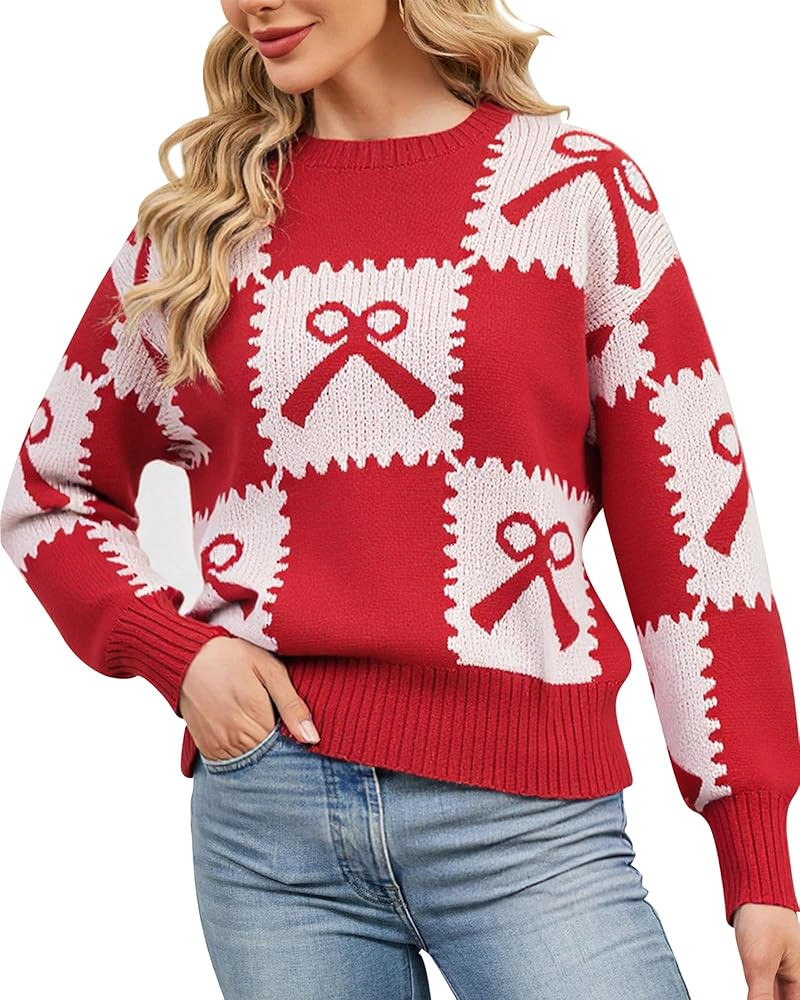 Womens Funny Ugly Christmas Sweater Oversized Chunky Batwing Long Sleeve Crewneck Pullover Sweate... | Amazon (US)