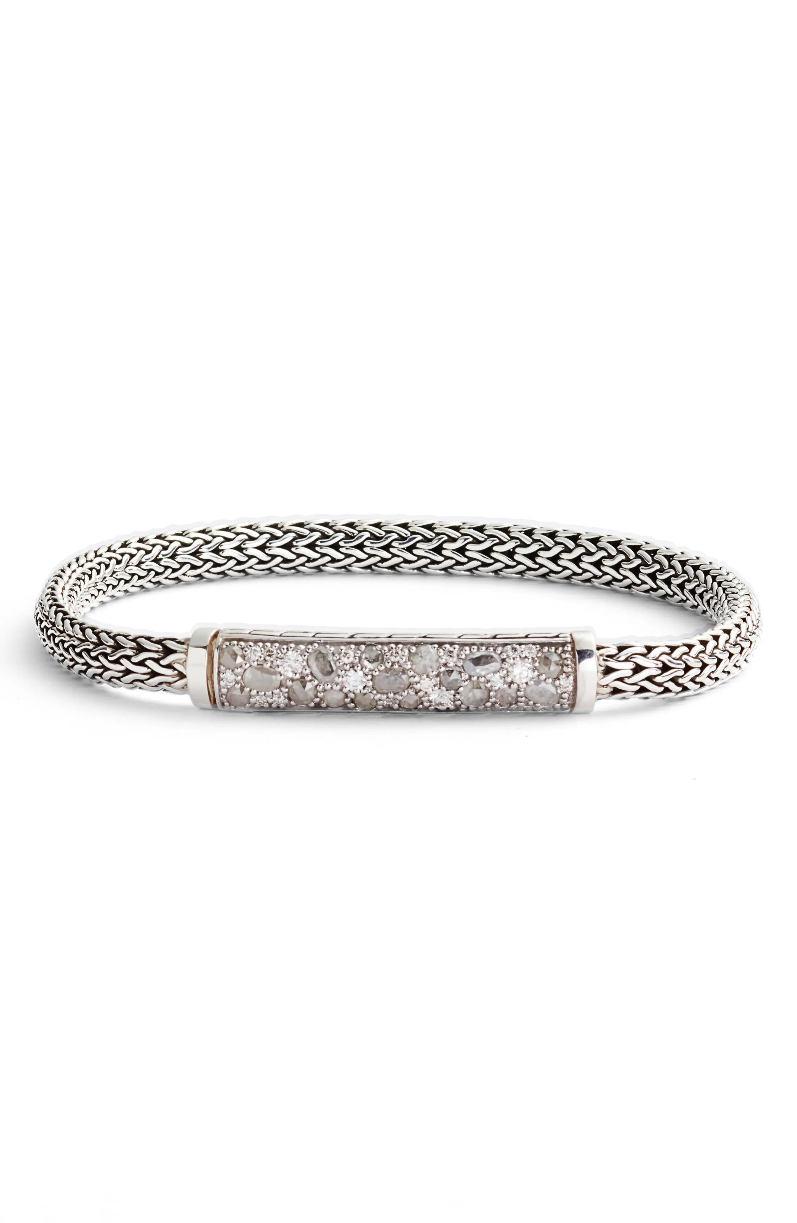 Women's John Hardy Classic Chain Lava Grey Diamond 5mm Bracelet | Nordstrom