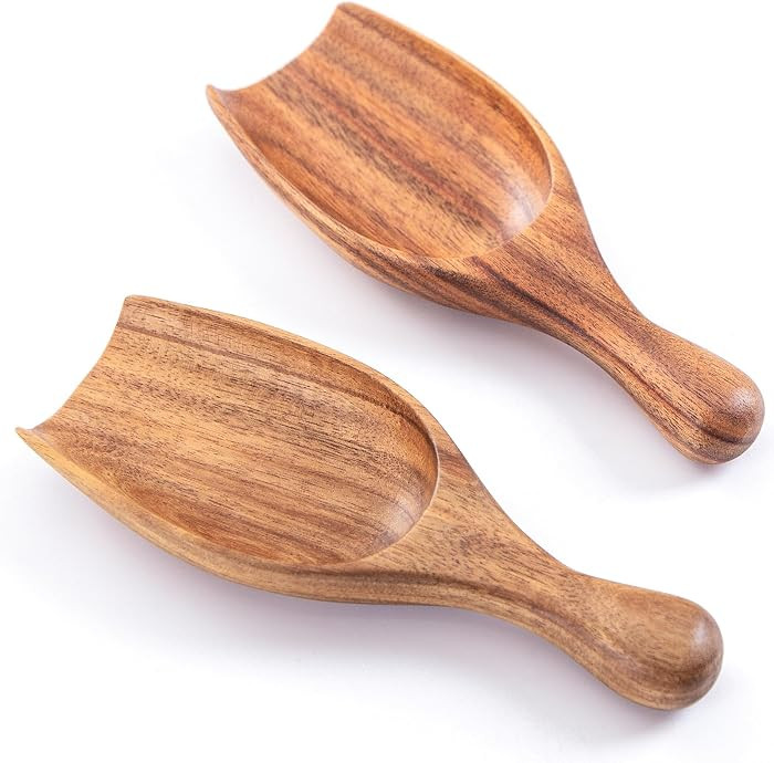 Wood Coffee Scoop-2 Pieces Large Measuring Spoons for Ground Coffee,Tea,Sugar,Seasoning-Multipurp... | Amazon (US)