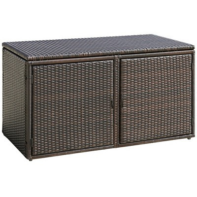 Costway 88 Gallon Garden Patio Rattan Storage Container Box Bin Shelf Brown | Target