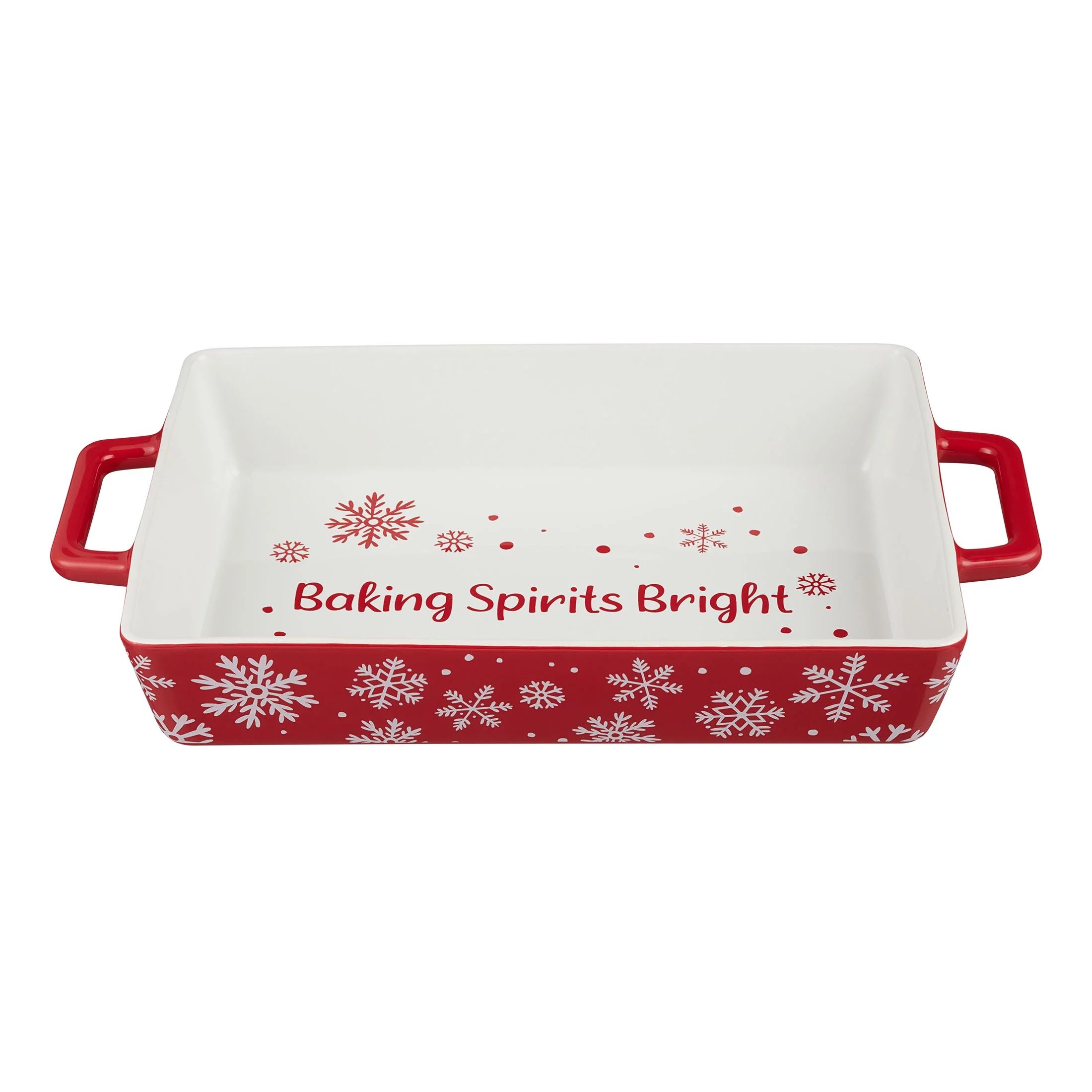 Holiday Time 9" x 13" Snowflakes & Baking Spirits Bright Glazed Stoneware Bake & Serve Dish, Mult... | Walmart (US)