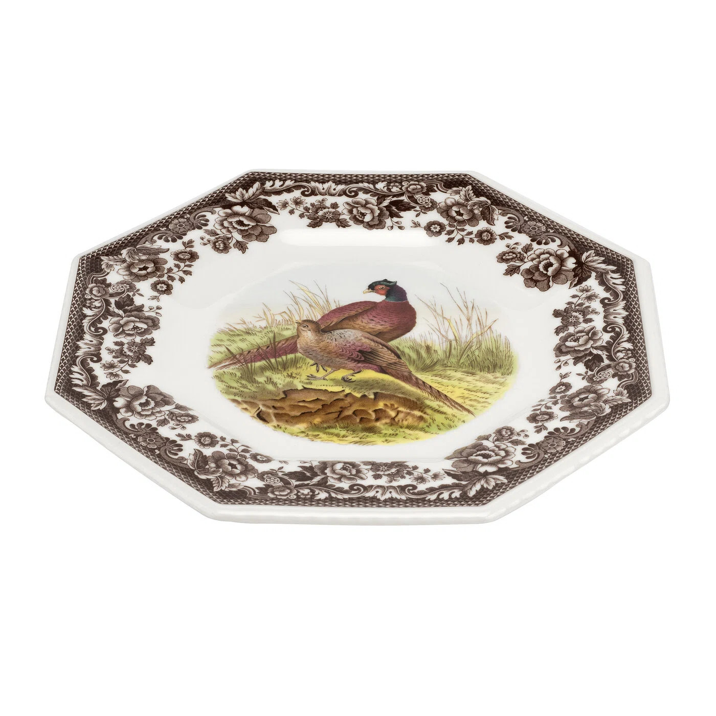 Spode Woodland Octagonal Plate 9.5" Pheasant | Wayfair North America