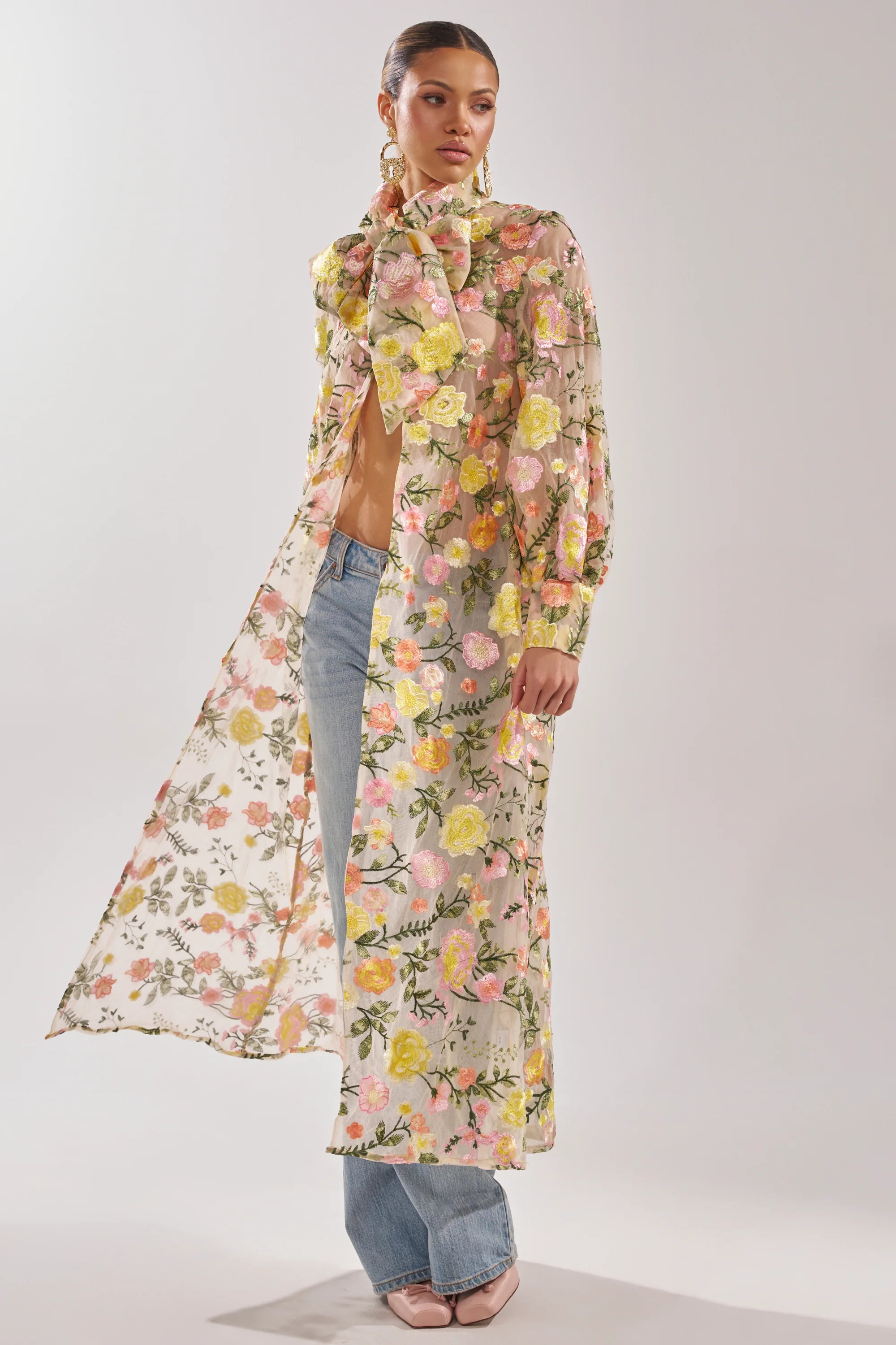 BOUQUET DREAMS FLORAL TULLE DUSTER | AKIRA