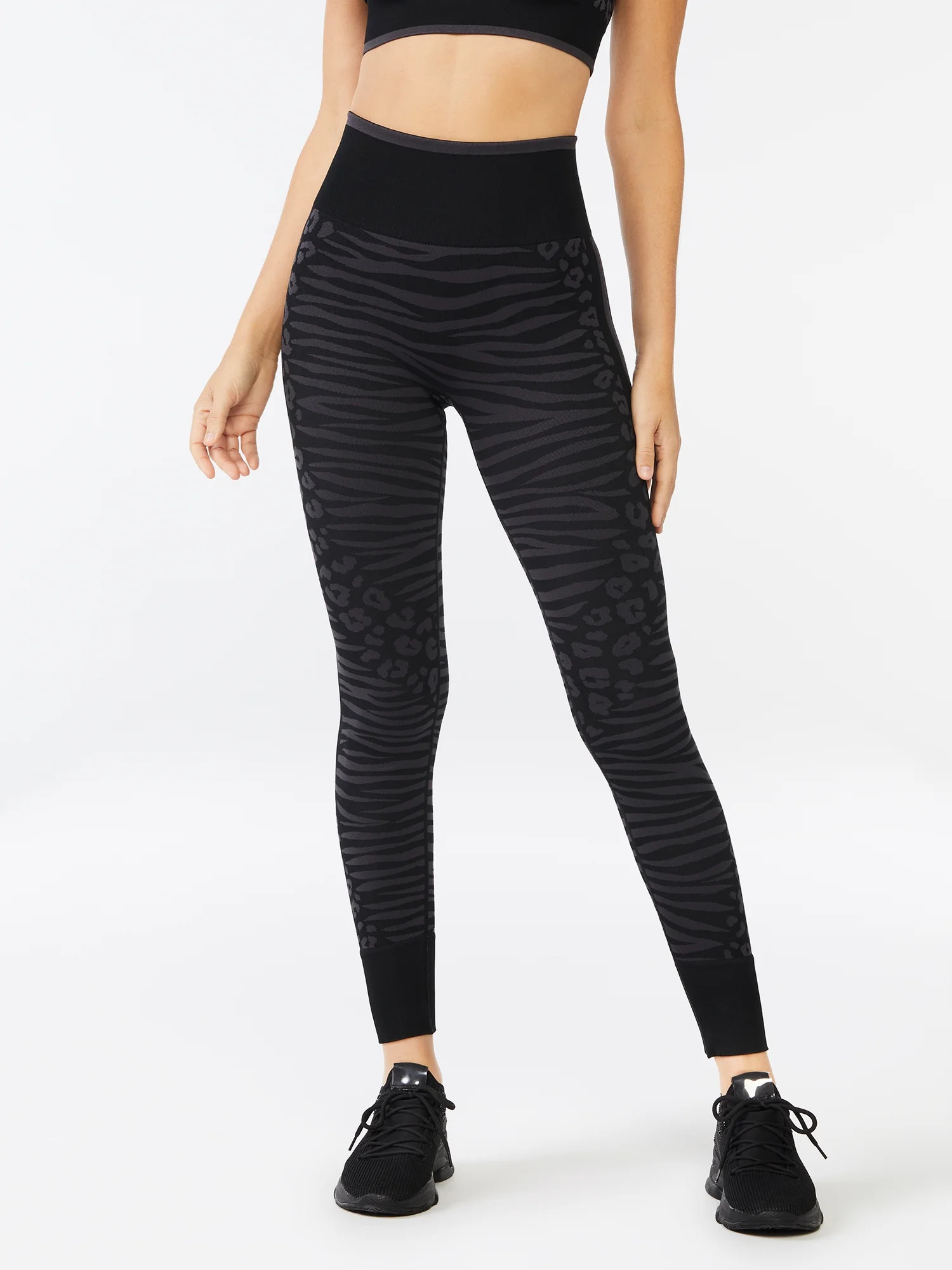 Sofia Active by Sofia Vergara Women's Seamless Animal Print Knit Leggings, 27” | Walmart (US)
