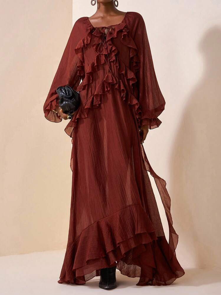 Ruffle Long Dress | SHEIN
