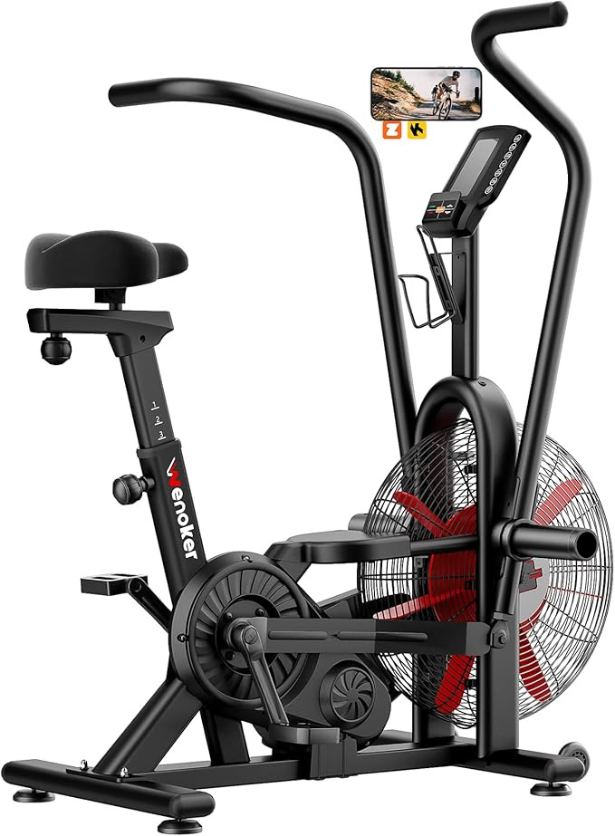 Air Bike, Wenoker Exercise Bike Air Resistance Stationary Bike for Home, Indoor Bike with Dual Ac... | Amazon (US)