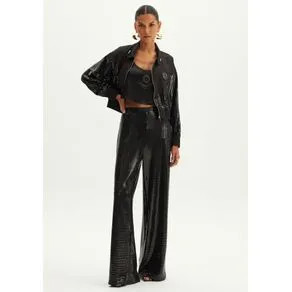 Calça Wide Leg Cintura Alta Preto PP | OffPremium (BR)