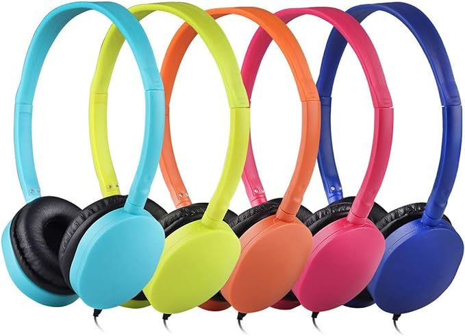 Hongzan Kids Headphones Bulk 5 Pack Multi Color for School Classroom Students Children Teen Boys ... | Amazon (US)