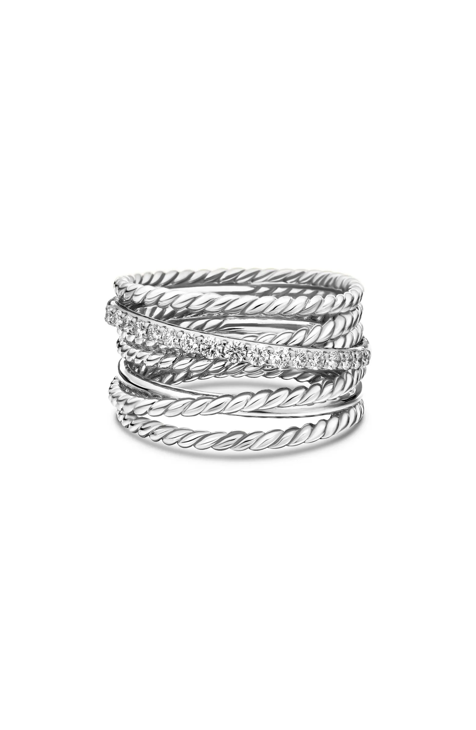 David Yurman Crossover Wide Diamond Stacked Ring | Nordstrom | Nordstrom