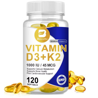 B Beworth Vitamin D3 K2 1000 IU - Supports Bone & Heart Health - 120 Capsules | Target