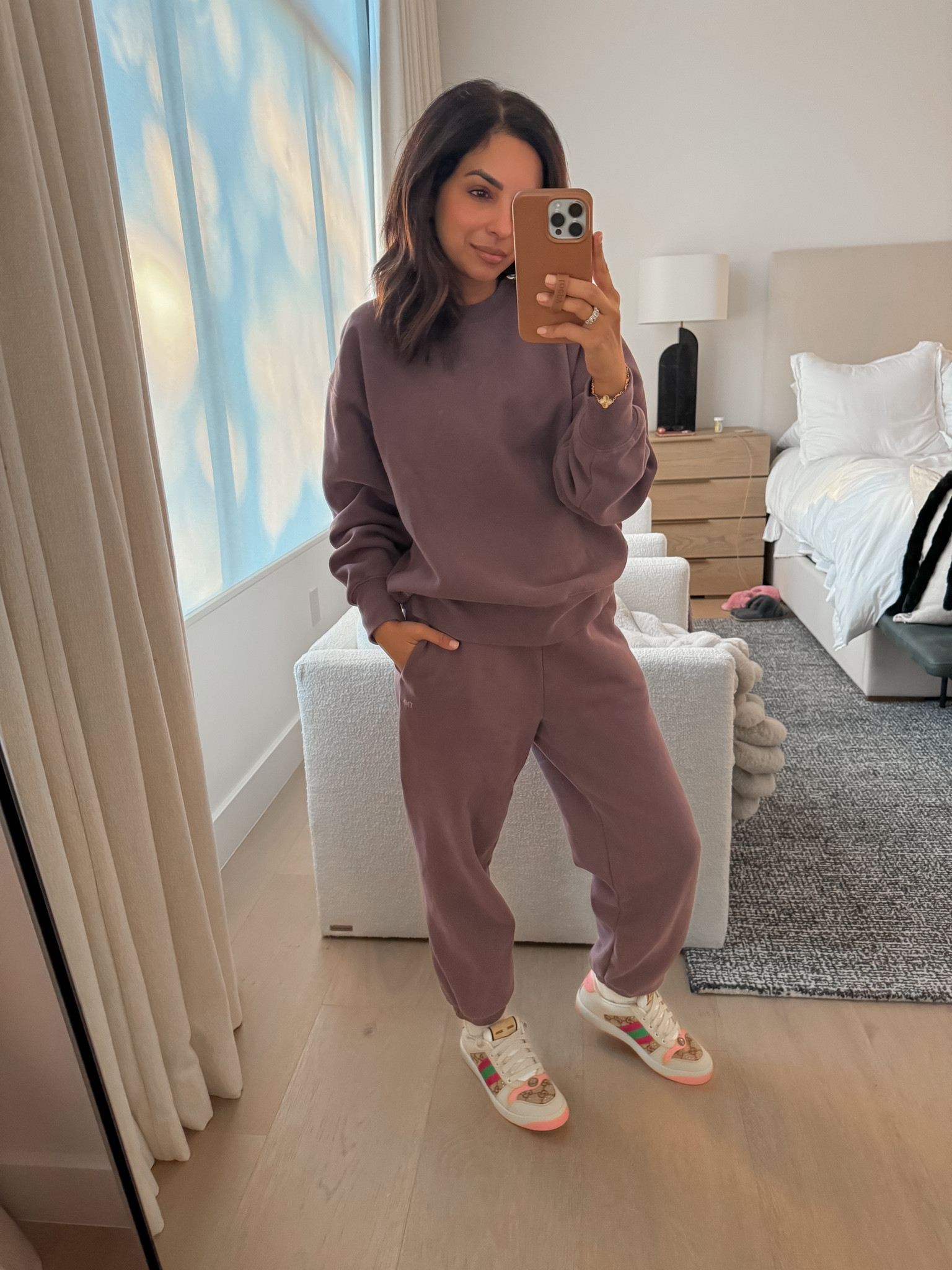 The coziest sweats from Aritzia are on sale! I do an xs in boyfriend sweatshirt and xs short in sweatpants. I did my true size in Gucci sneakers 

#LTKstyletip #LTKsalealert