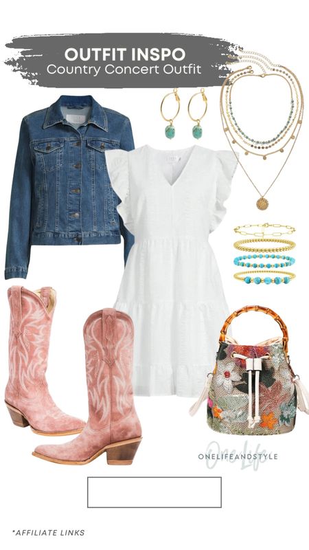 Country concert outfit inspo - I kept thinking about these boots, so I finally ordered them! And this dress is only 

#LTKStyleTip #LTKShoeCrush #LTKFindsUnder100