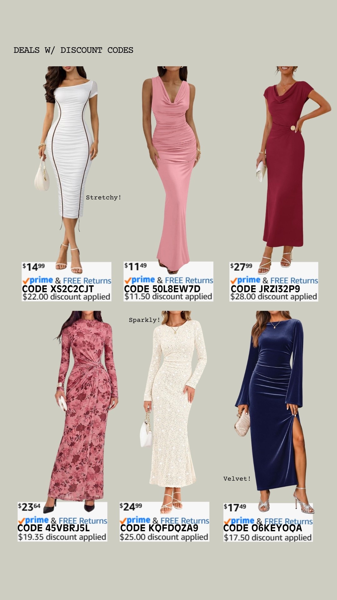 PROMO CODE DEALS ON AMAZON!

Promo codes are entered are on the check out screen where you select payment method. 

Codes & coupons only work for a limited time! If you get an error, it may have maxed the color/size you selected.. so try another one. Sometimes it helps to check out one item at a time! 

SCREENSHOT TO EASILY COPY/PASTE PROMO CODE AT CHECKOUT! 

#affordablestyle #amazonstyle #amazondeals #everydayoutfits #ltksalealert #dailydeals