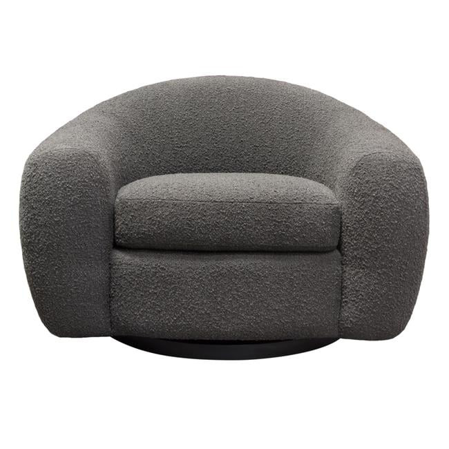 Diamond Sofa PASCALCHCC Pascal Swivel Chair with Contoured Arms & Back, Charcoal Boucle Textu... | Walmart (US)