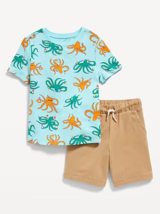 Printed Short-Sleeve T-Shirt and Pull-On Shorts Set for Toddler Boys | Old Navy (US)