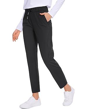 CRZ YOGA Womens 4-Way Stretch Ankle Golf Pants - 7/8 Dress Work Pants Pockets Athletic Travel Cas... | Amazon (US)