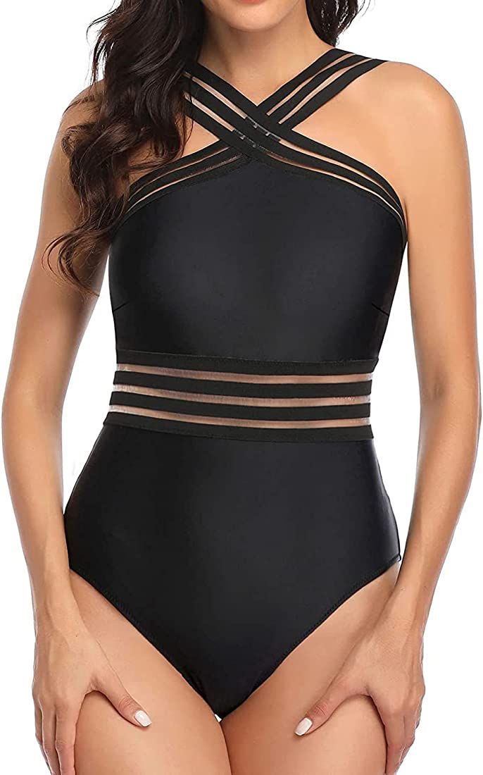 Tempt Me Women Crisscross One Piece Tummy Control Swimsuit | Amazon (US)