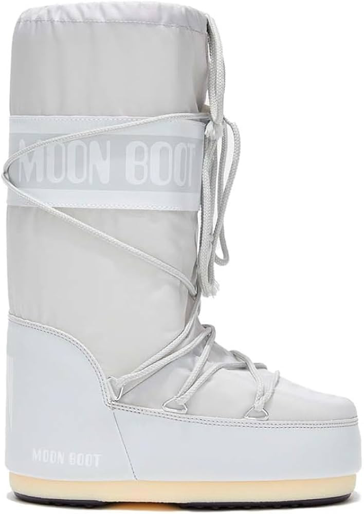 Amazon.com: Moon Boot, Icon Nylon Insulated Slip On Unisex Snow Boots, M3.5-6, W4.5-7, Glacier Gr... | Amazon (US)
