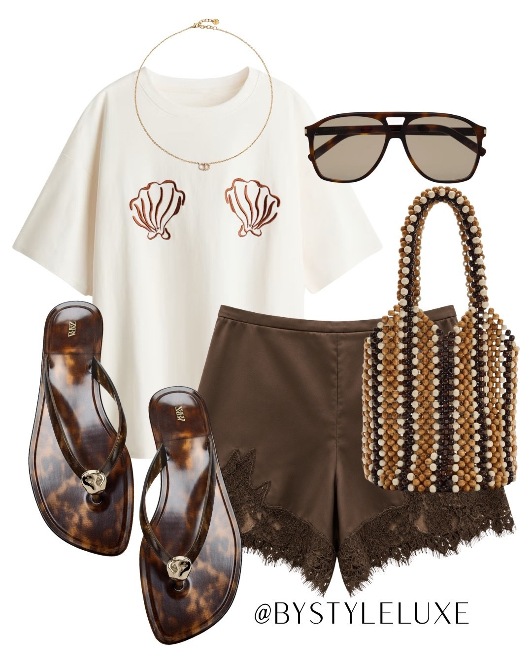 SUMMER BAG - Cute beaded bag from @Zara to elevate this easy oversized tee and lace shorts look

#laceshorts #sandals #summeroutfif

#LTKsummer #LTKbag #LTKshoes