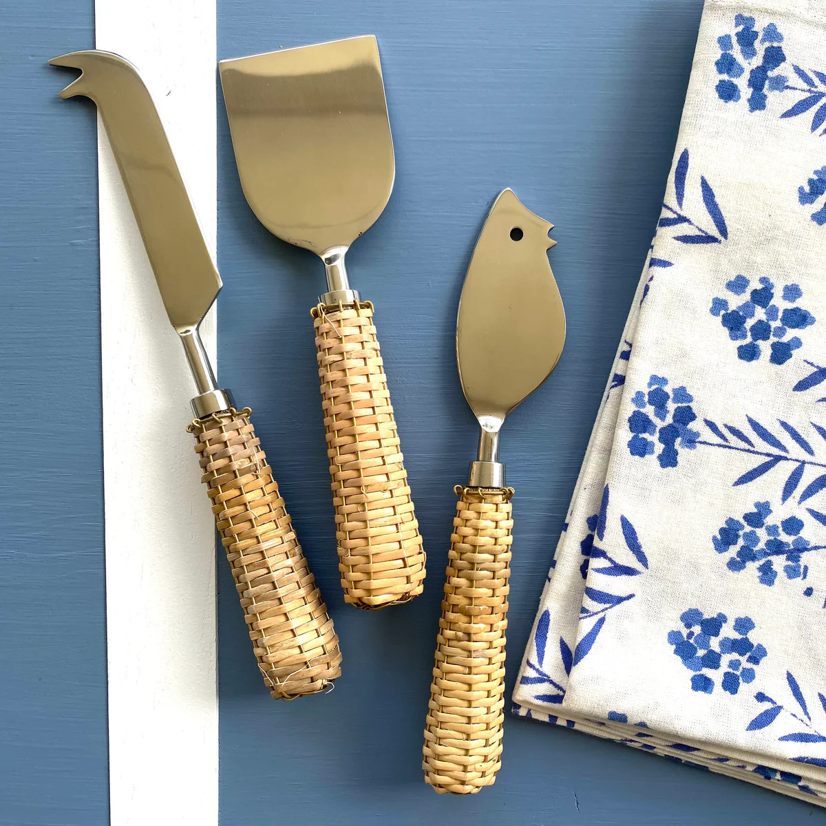 Basketweave Three Piece Cheese Set (Ships 9/1) | Sea Marie Designs