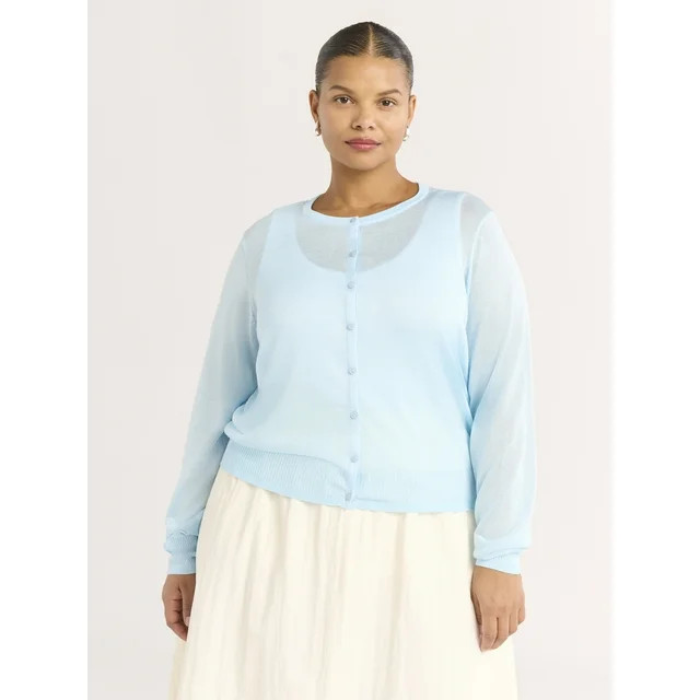 Scoop Woman's Shrunken Cardigan Sweater, Sizes XS-XXL | Walmart (US)