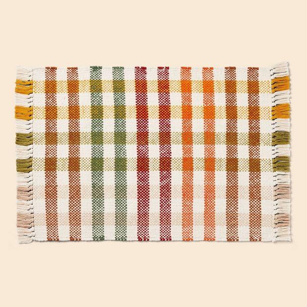 34" x 20" Cotton Plaid Kitchen Rug - Spritz™ | Target
