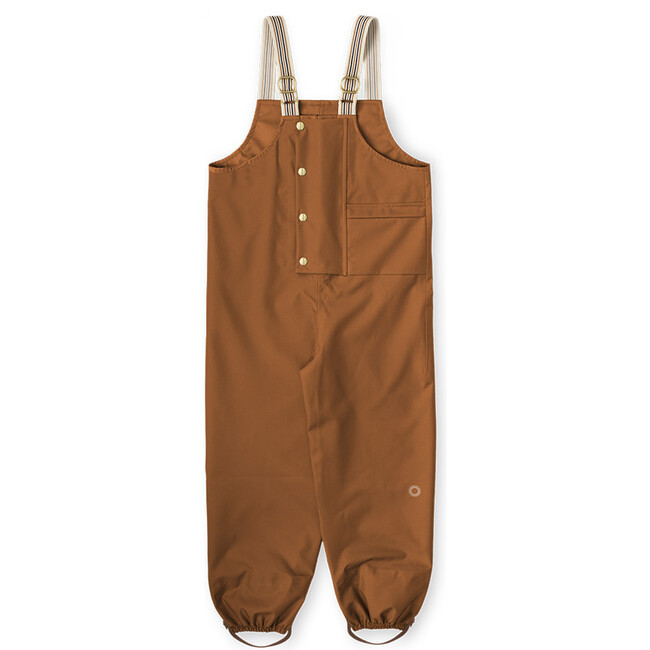 fairechild | Dungaree Striped Suspender Rain Pants, Rust (Brown, Size 4-6Y) | Maisonette | Maisonette