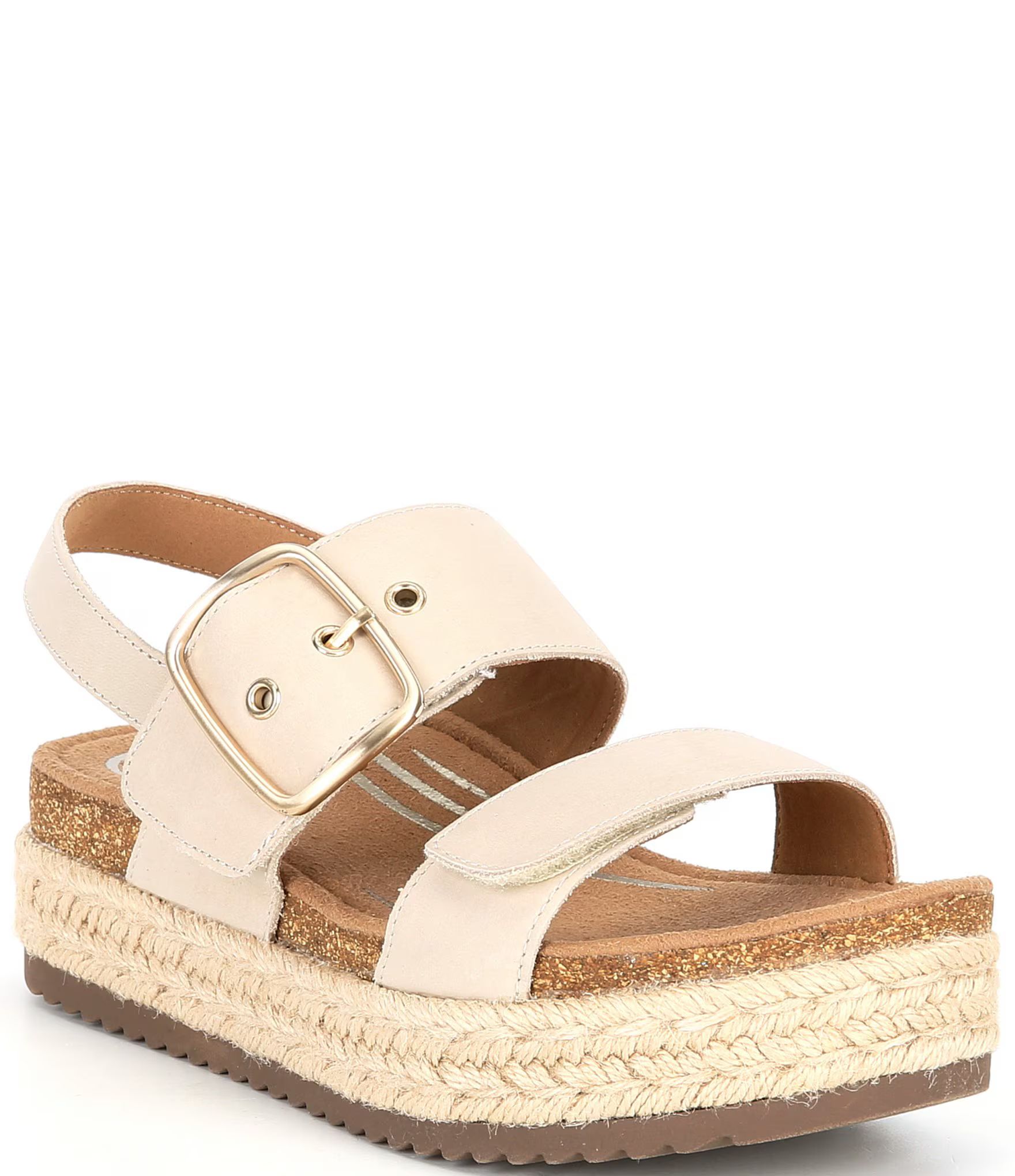 Aetrex Vania Leather Buckle Detail Platform Espadrille Sandals | Dillard's | Dillard's