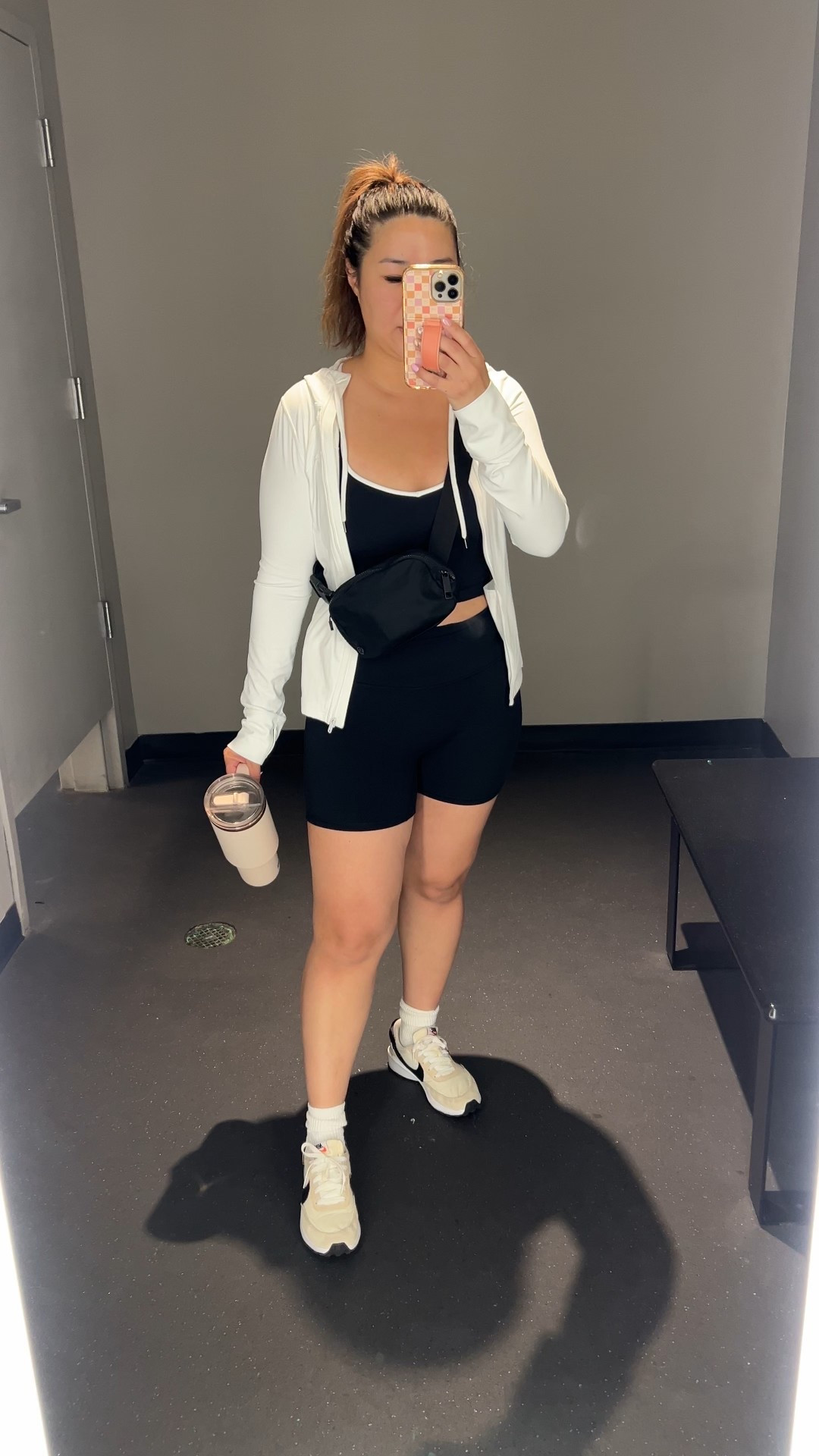 Summer Workout Outfit // Abercombie // Amazon // Stanley
Workout Tank: Medium
Biker Shorts: Medium
Athletic Jacket: Medium 