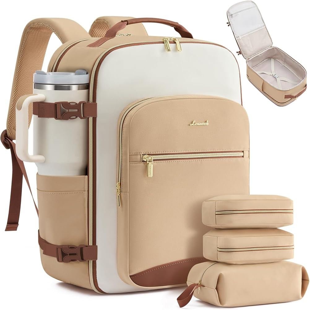 LOVEVOOK 40L Travel Backpack for Women & Men, Airline Approved Carry On Luggage with 3 Packing Cu... | Amazon (US)