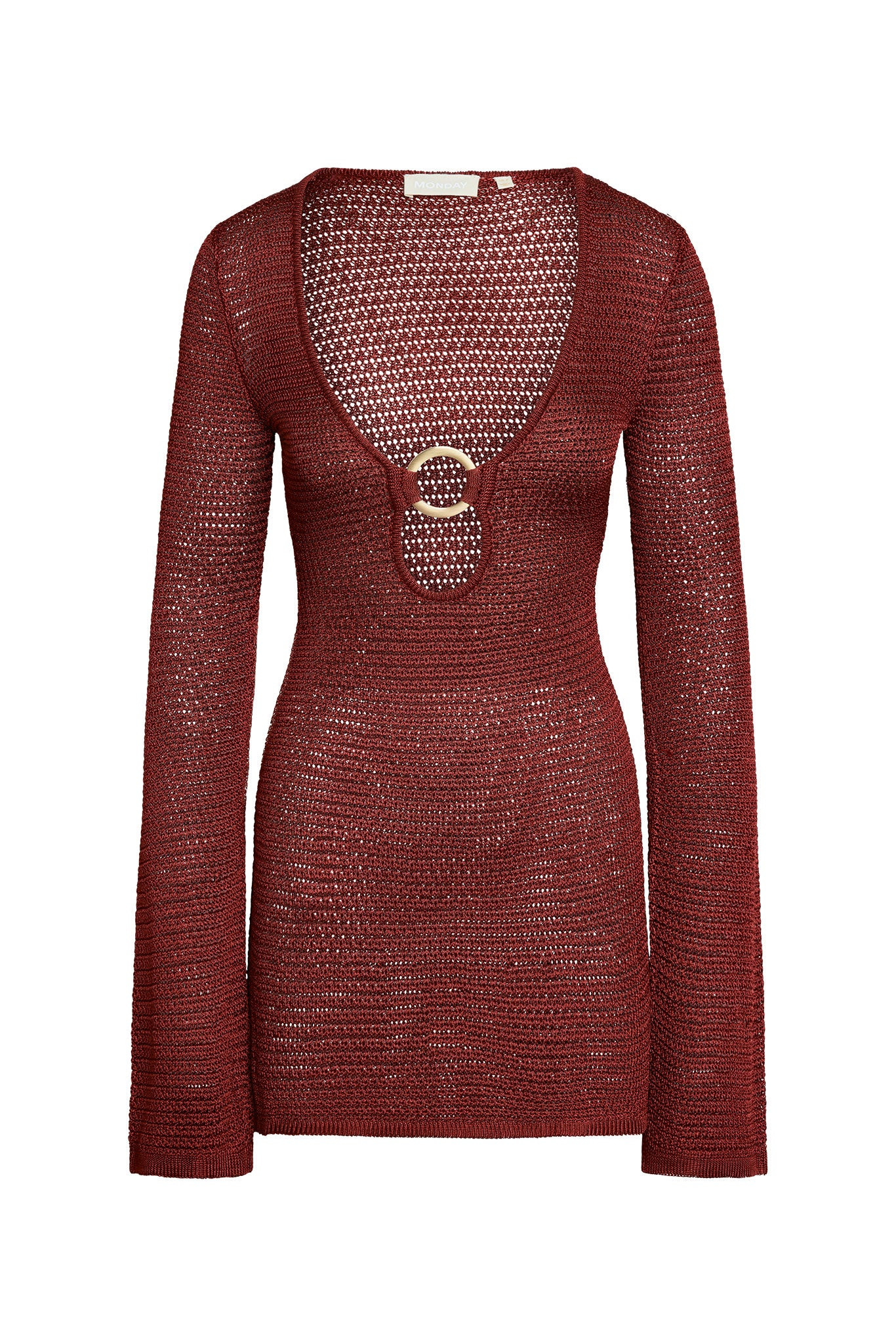Montego Mini Dress - Burgundy Treble Knit | Monday Swimwear