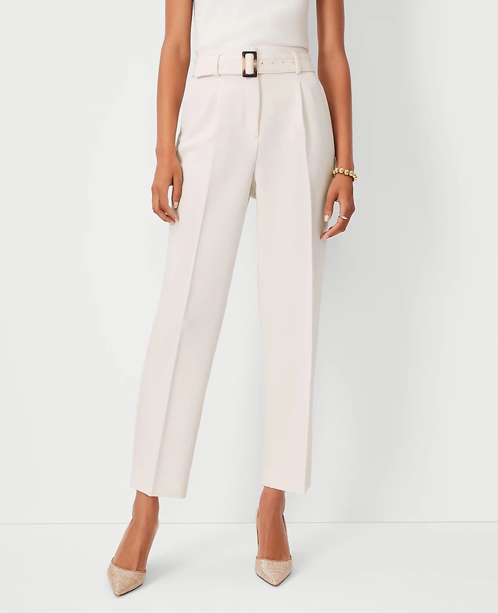 The Petite Belted Taper Pant | Ann Taylor (US)