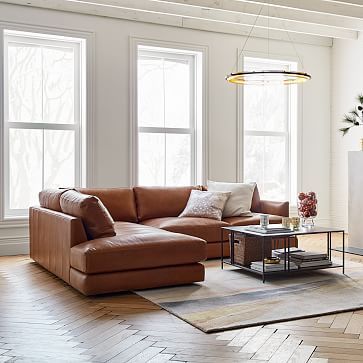 Haven Leather 2-Piece Terminal Chaise Sectional | West Elm (US)