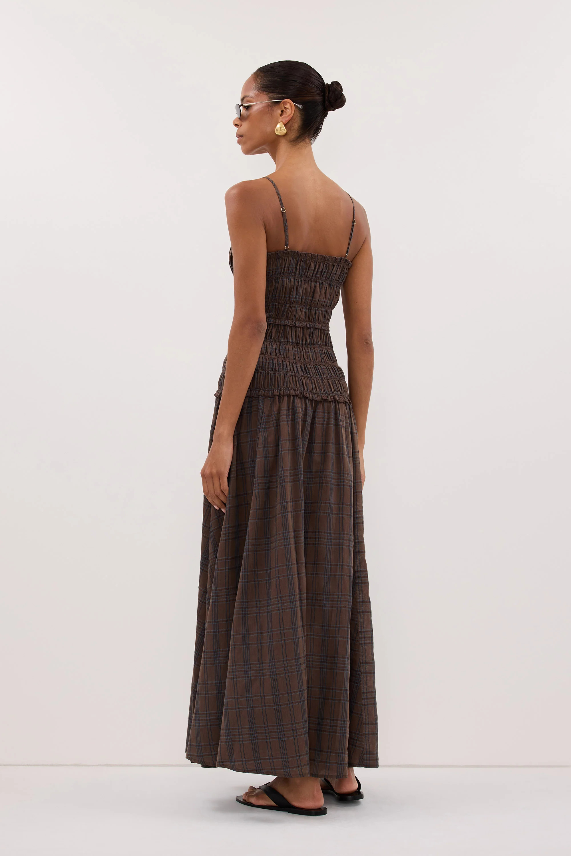 PETRA CHOC CHECK DRESS | DISSH
