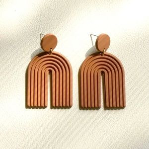 Boho Style Lightweight Weight Neutral Earrings Rainbow Shaped with Post Backs | Poshmark