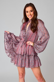 BuddyLove | Grace Long Sleeve Short Dress | Forget Me Not | BuddyLove