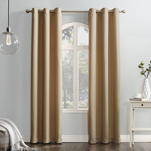 No. 918 Montego Casual Textured Grommet Curtain Panel, 48" x 95", Taupe | Amazon (US)