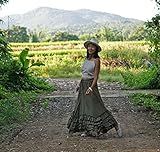 Women Long Bohemian Ruffle Skirt Green Maxi Boho Skirt Earthernwear | Amazon (US)
