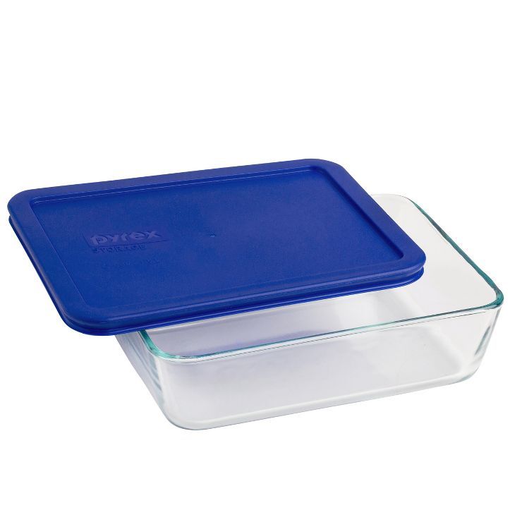 Pyrex 6 Cup Rectangle Glass Storage Container Blue | Target