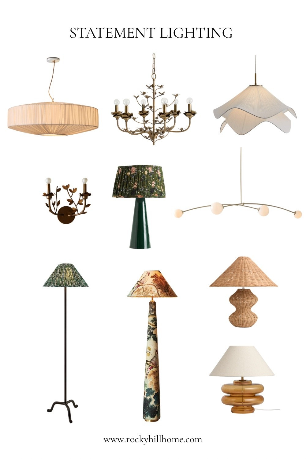 Expect to see more lighting with personality in 2026. Organic shapes, oversized, pattern lamp shades and floor lamps, lots of color and texture! 

Here’s a little roundup of some of my favorite statement chandeliers, pendants, sconces, table lamps and floor lamps.

#LTKHome