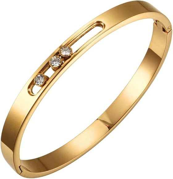 Titanium Steel Luxury Love Bracelet with Sliding Swarovski Crystals | Amazon (US)