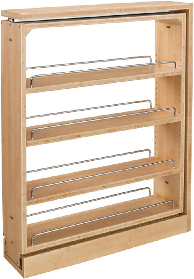 Rev-A-Shelf Pullout Shelf Organizer for Base Kitchen or Bathroom Cabinets, Wood Filler Pantry Sto... | Amazon (US)