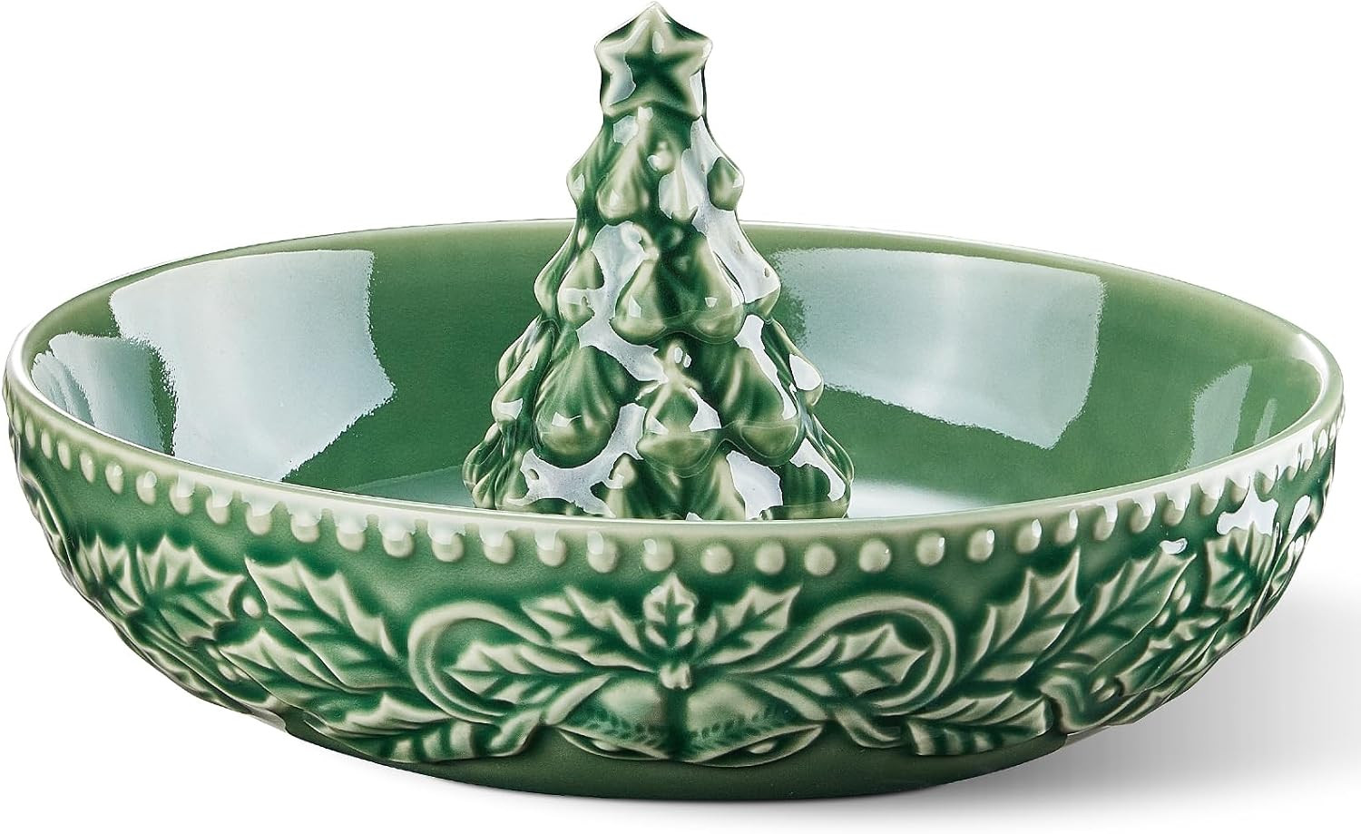 8 Inch Christmas Tree Candy Dish, Ceramic Christmas Candy Bowl | Amazon (US)