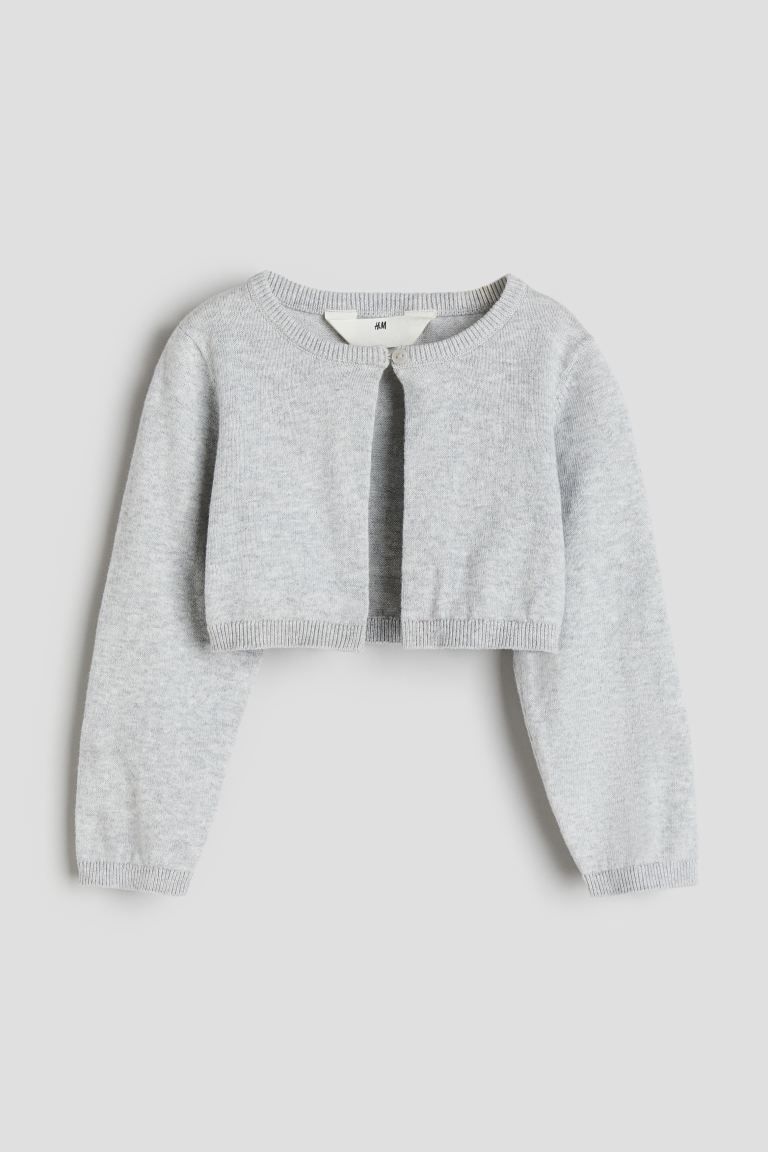 Fine-knit Bolero Sweater - Gray melange - Kids | H&M US | H&M (US + CA)