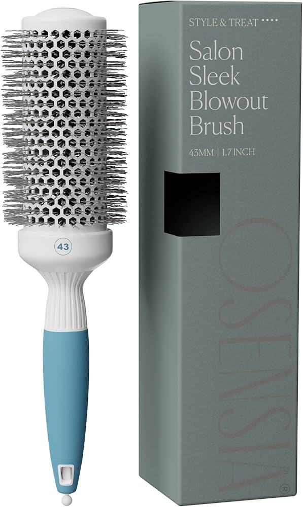 Round Brush for Blow Drying - Medium Ceramic Ionic Thermal Barrel Brush for Sleek Precise Heat St... | Amazon (US)
