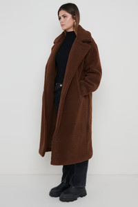 Teddy Oversized Coat - Brown | Pretty Lavish (UK)