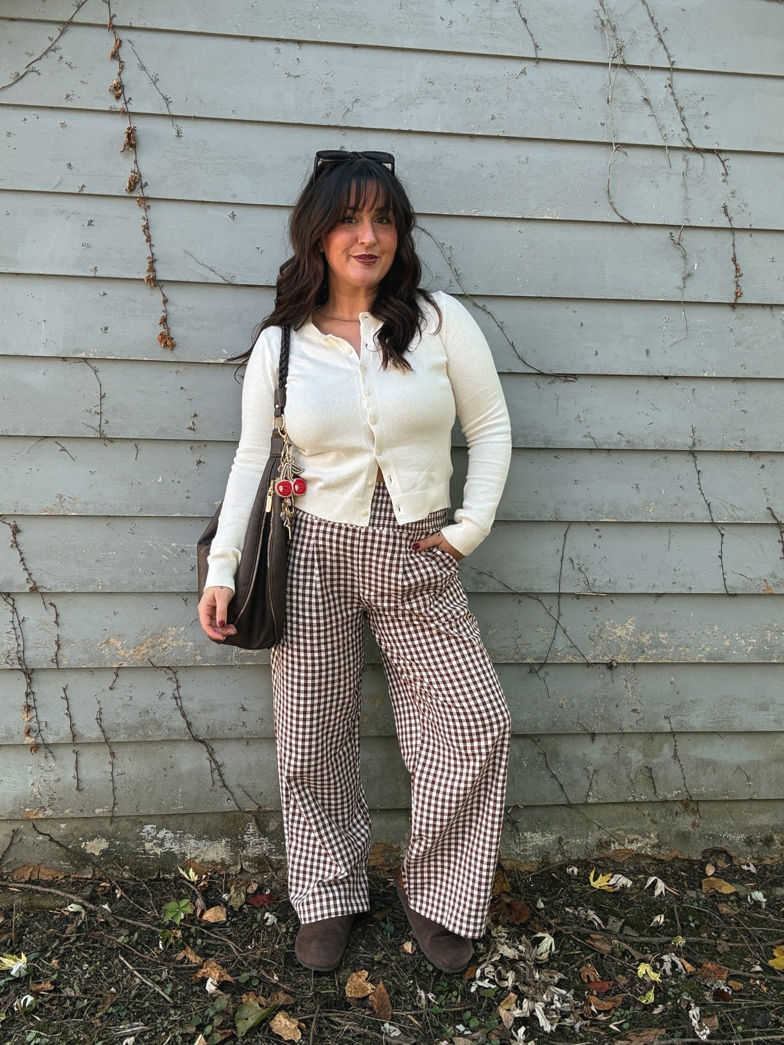 Cute fall outfit inspo with gingham smocked pants & button up cardi top! Wearing medium in pants and large in top! Clogs run TTS

#LTKFindsUnder50 #LTKPetite #LTKootd