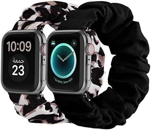 Compatible with Scrunchies Apple Watch Bands 38mm 40mm 41mm, Women Cloth Pattern Printed Fabric Wris | Amazon (US)