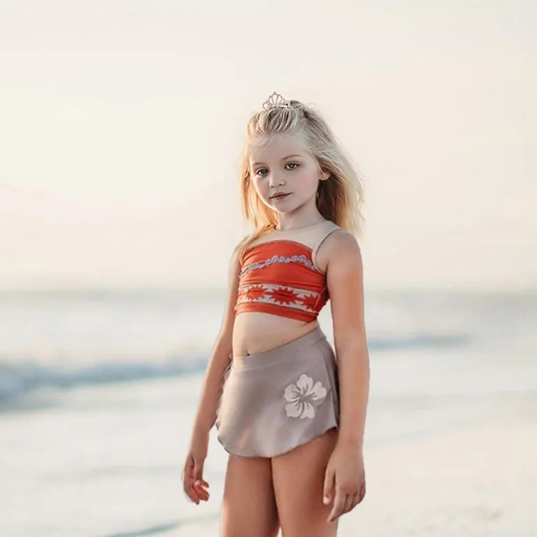 HAWEE Girls Moana Princess Swimwear Adventure Bathing Suit Tankini Moana Swimsuit 2 Pieces - Walm... | Walmart (US)